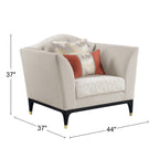 ACME Furniture Beige Upholstered Chair with Button Tufted