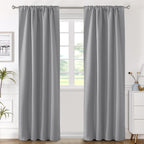 H.Versailtex Blackout Curtains Thermal Insulated Window Treatment Panels Room Darkening Blackout Drapes For Living Room Back Tab/Rod Pocket Bedroom Draperies (2 Panels, Grey, 42 X 84 Inch)