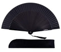 Amajiji 8.27''(21cm) Hand Held Bamboo Silk Folding Fan Hand Fan,Chinese/Japanese Charming Elegant Vintage Retro Style,Women Lady