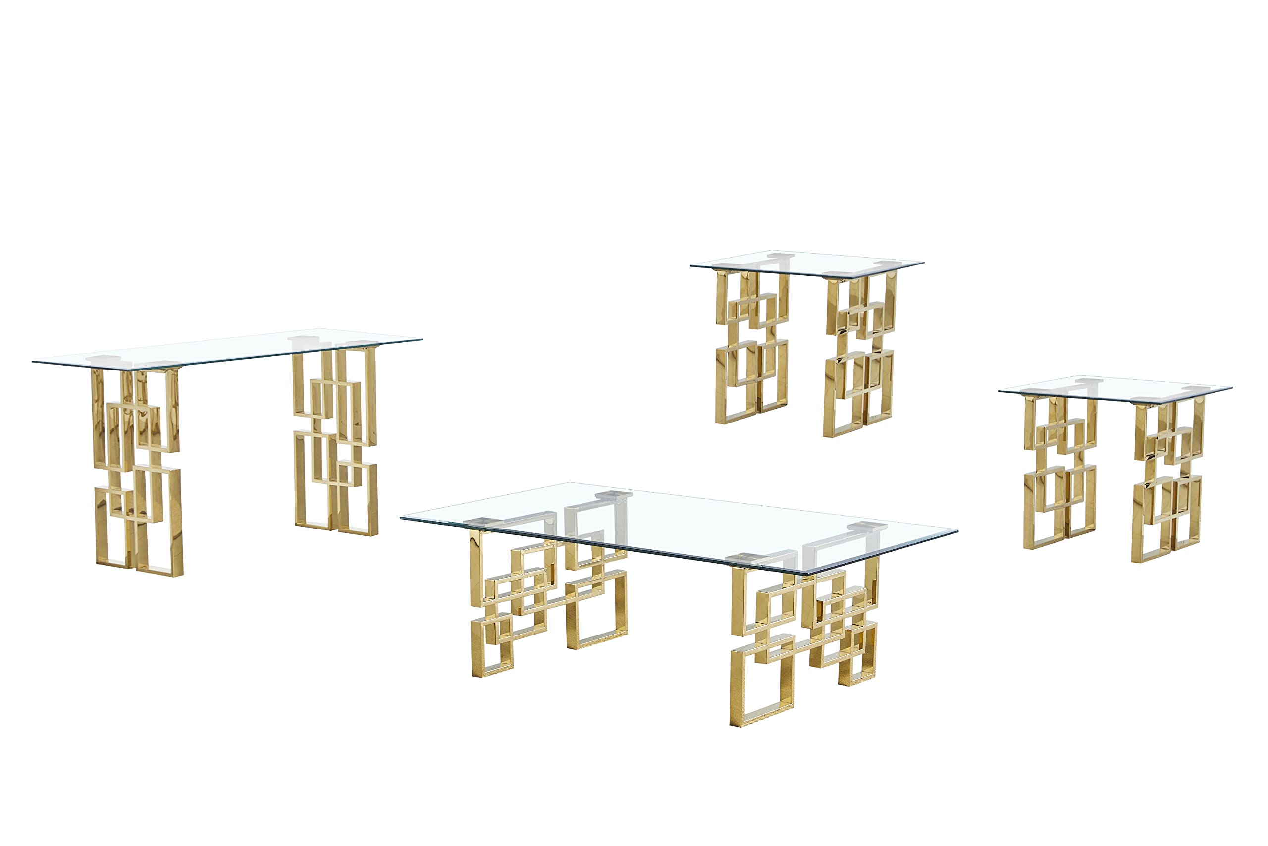 Best Quality Furniture CT236-7-7-8 Coffee Table Set, Gold