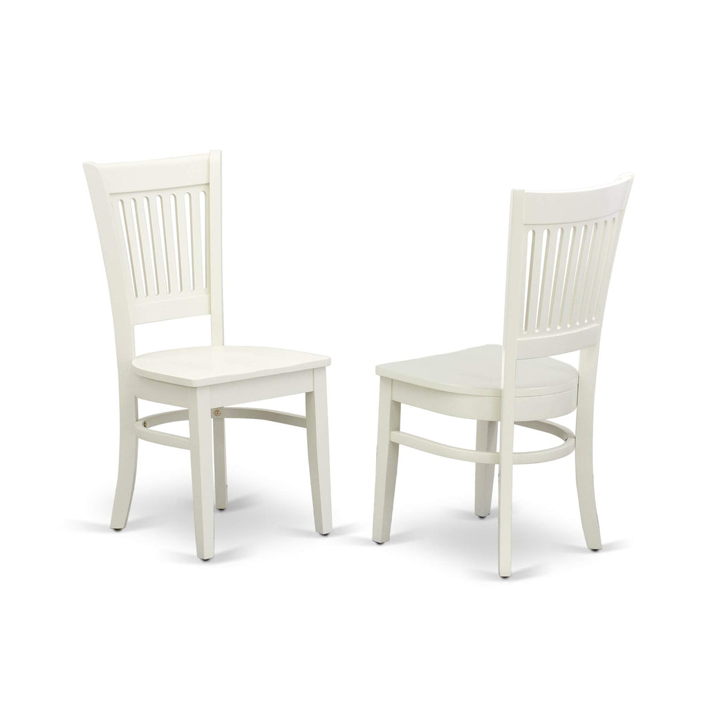 East West Furniture Vava9-Lwh-W 9 Piece Dining Room Table Set Includes An Oval Kitchen Table With Butterfly Leaf And 8 Dining Chairs, 40X76 Inch, Linen White