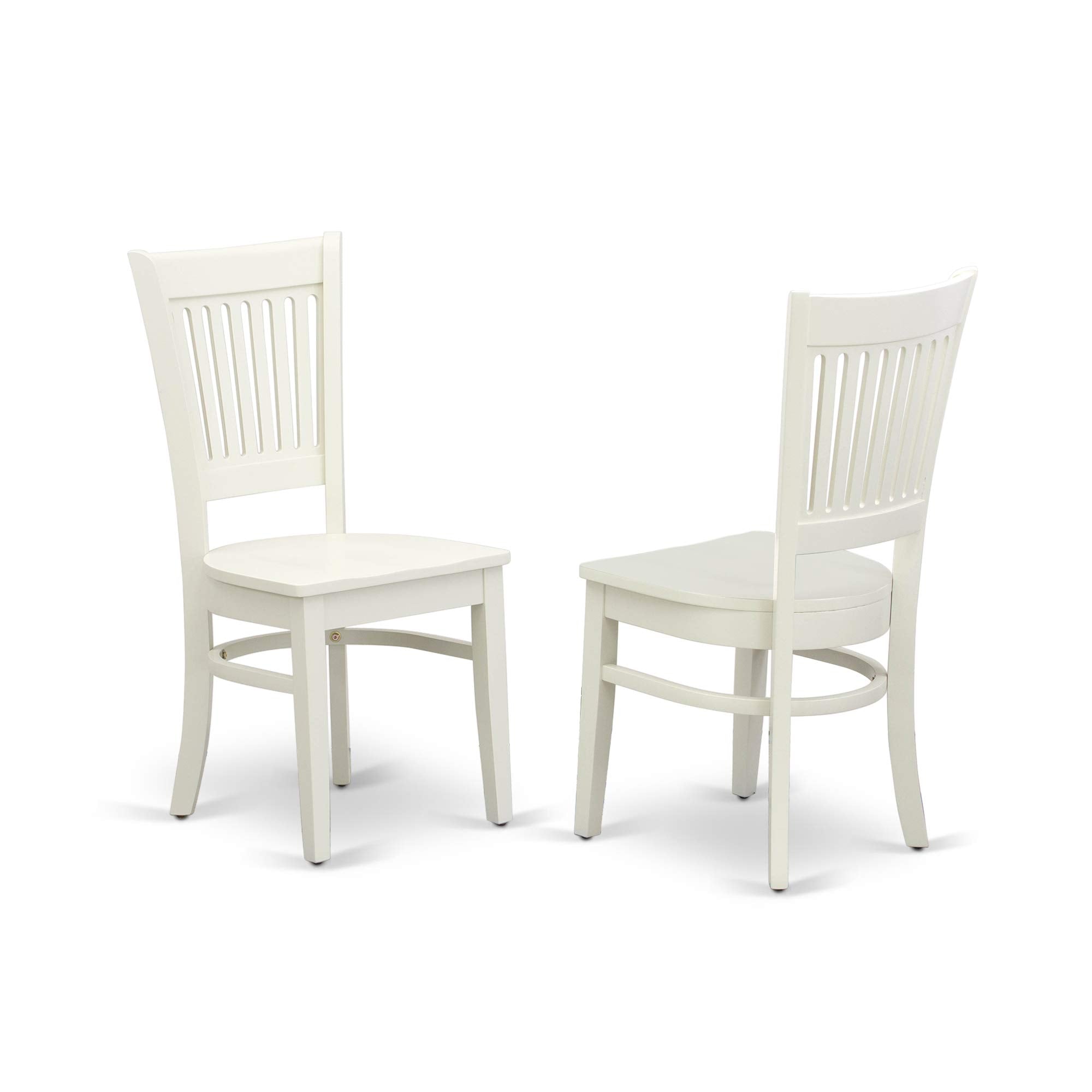 East West Furniture Vava9-Lwh-W 9 Piece Dining Room Table Set Includes An Oval Kitchen Table With Butterfly Leaf And 8 Dining Chairs, 40X76 Inch, Linen White