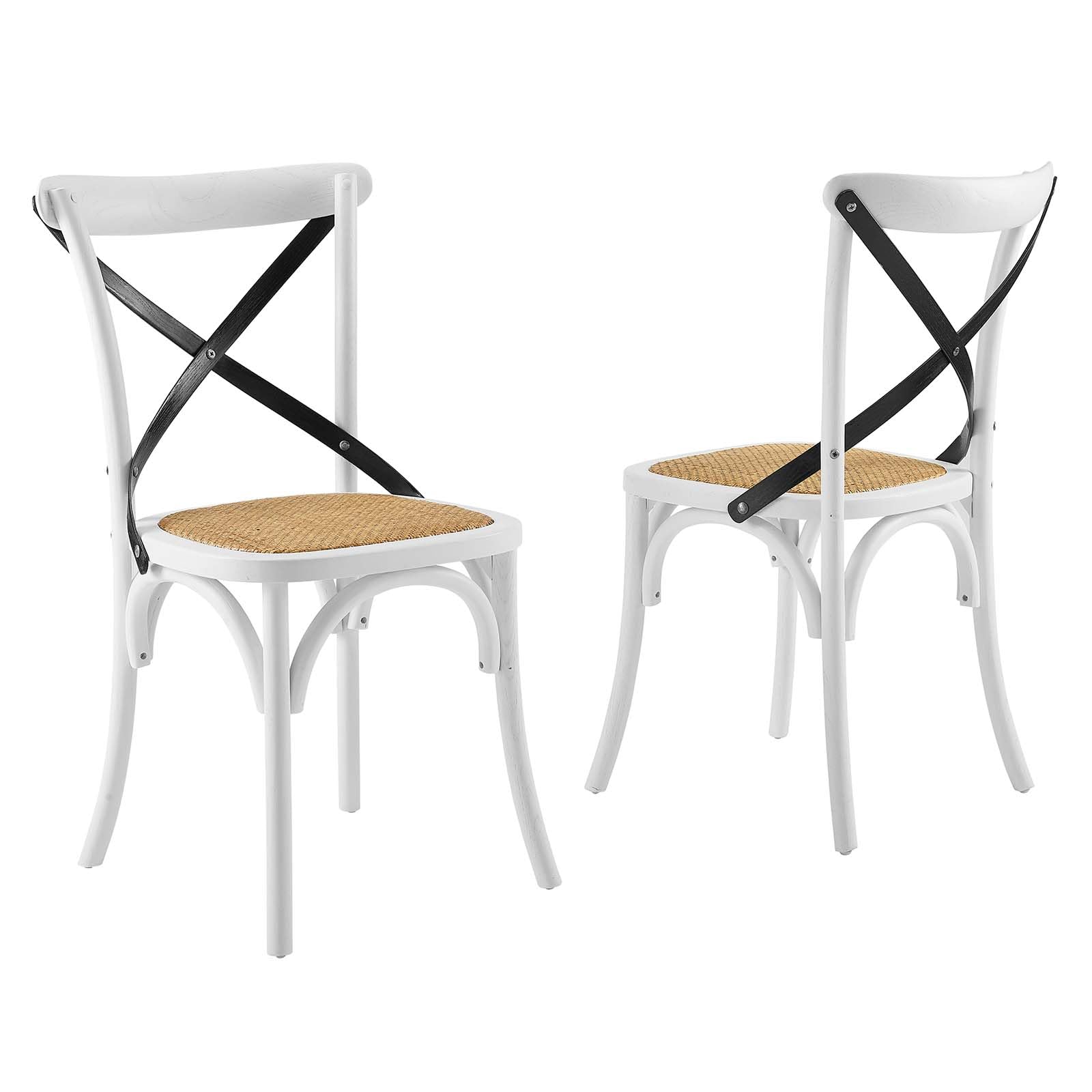 Modway Gear, Two Dining Side Chairs, White Black (Pack Of 2)
