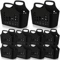 Nuogo 10 Pack Black Plastic Basket with Handles, Oval Shower Caddy Bulk