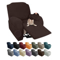 Jiviner 4-Piece Recliner Chair Covers Stretch Jacquard Chair Covers For Recliner Chair Recliner Slipcovers For Living Room Soft Recliner Protector With Pocket (Recliner,Dark Coffee)
