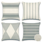 Otostar Decorative Outdoor Throw Pillow Covers 16X16 Inch Waterproof Geometry Pillow Cover Garden Cushion Case Patio Outdoor Pillows Shell For Couch Indoor Tent Park Furniture Balcony Set Of 4 (Grey)