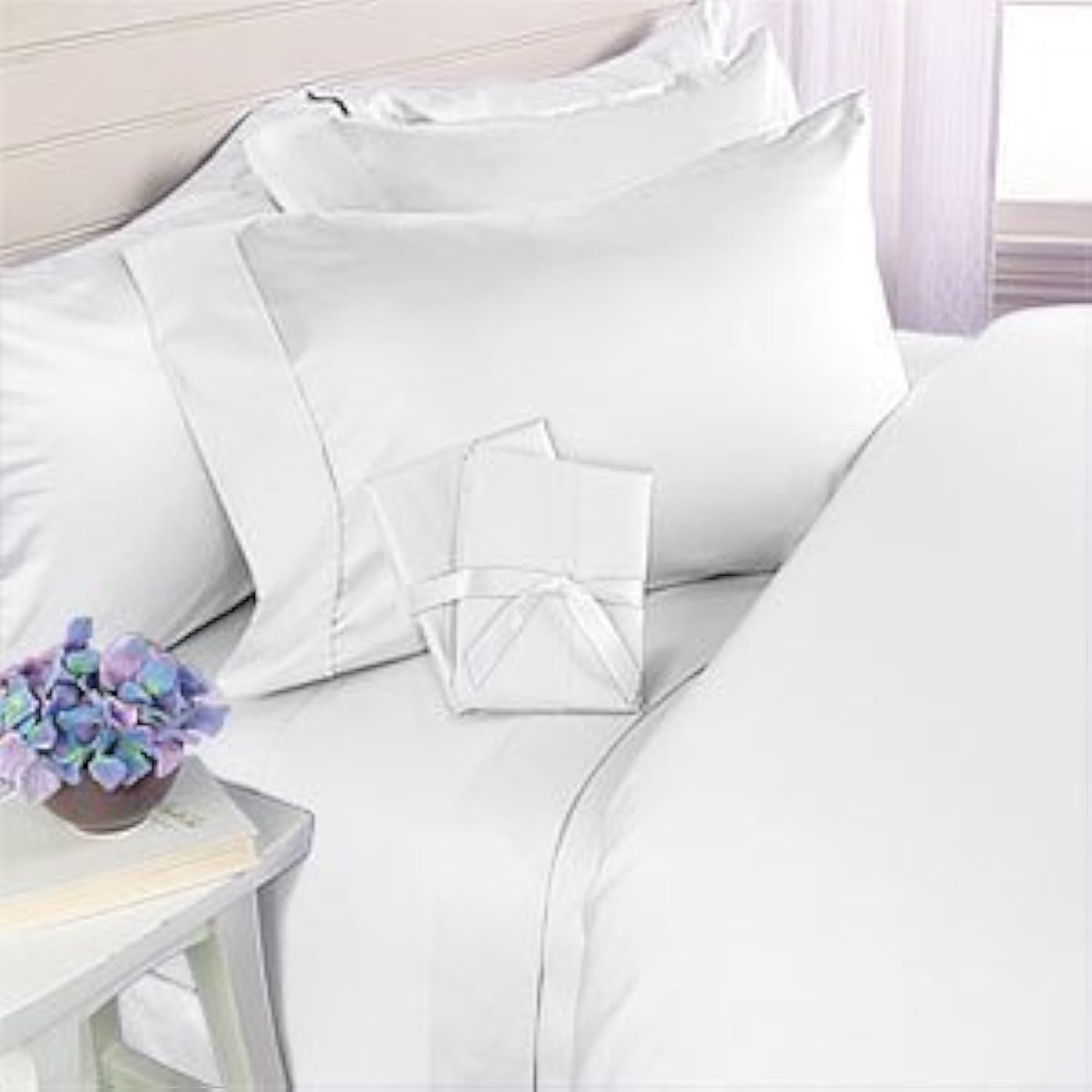 Elegant Comfort 1500 Premier Hotel Quality 2Pcs Pillow Cases And Colors, Queen, White