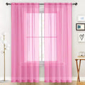Spacedresser Basic Rod Pocket Sheer Voile Window Curtain Panels Pink 1 Pair 2 Panels 52 Width 84 Inch Long For Kitchen Bedroom C