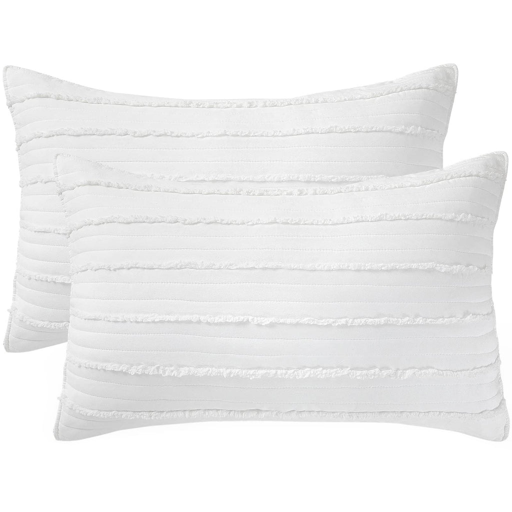 BOSOWOS Standard Size Pillow Shams Set of 2, Ultra Soft Breathable 20 x 26 Inches Pillow Case Envelope Closure, Microfiber Farmh