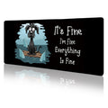 Limkrian Funny Dog Mouse Pad Large Desk Mat, Extra Large Gaming Computer Mousepad With Stitched Edges Non-Slip, It'S Fine Keyboa