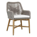 Kosas Home Marley 17.25' Wood & Olefin Outdoor Dining Chair in Ash Gray/Brown