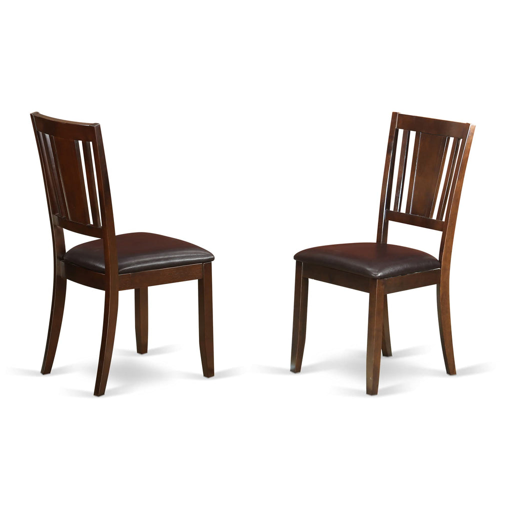 East West Furniture DUDL5-MAH-LC Dudley 5 Piece Room Set Includes a Rectangle Kitchen Table and 4 Faux Leather Upholstered Dining Chairs, 36x60 Inch