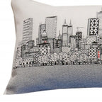 HomeRoots Cream 35' White Atlanta Daylight Skyline Lumbar Decorative Pillow