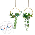 SWTHONY Artificial Succulents Wreath Set of 2 Hanging Gold Geometric Garland Greenery Wreath Wall Decor for Wedding Party Nurser