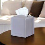 Connsole Casa Premium Pu Leather Tissue Box Holder - Elegant Hotel-Style Grey Tissue Box Cover For Enhanced D  Cor Of Home, Offi