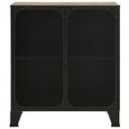 vidaXL Rustic Brown Storage Cabinet - Strong Metal and MDF Construction, Double Mesh Doors, Easy to Clean, Ample Space for Books, DVDs and More, Ideal for Living Room or Bedroom
