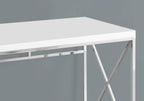 Monarch Specialties I 7205 Computer Desk, Home Office, Laptop, Work, Metal, Laminate, Glossy White, Chrome, Contemporary, Modern