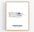 Eleville 8X10 Unframed Puerto Rico United States Country View Abstract Road Modern Map Art Print Poster Wall Office Home Decor M