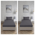 SAVOY CONCEPTS Solid Plain Single Bedsheets Combo (Dark Grey)