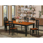 East West Furniture LGNI5-BCH-W 5 Piece Dinette Set for 4 Includes a Rectangle Dining Room Table with Butterfly Leaf and 4 Dining Chairs, 42x84 Inch, Black & Cherry