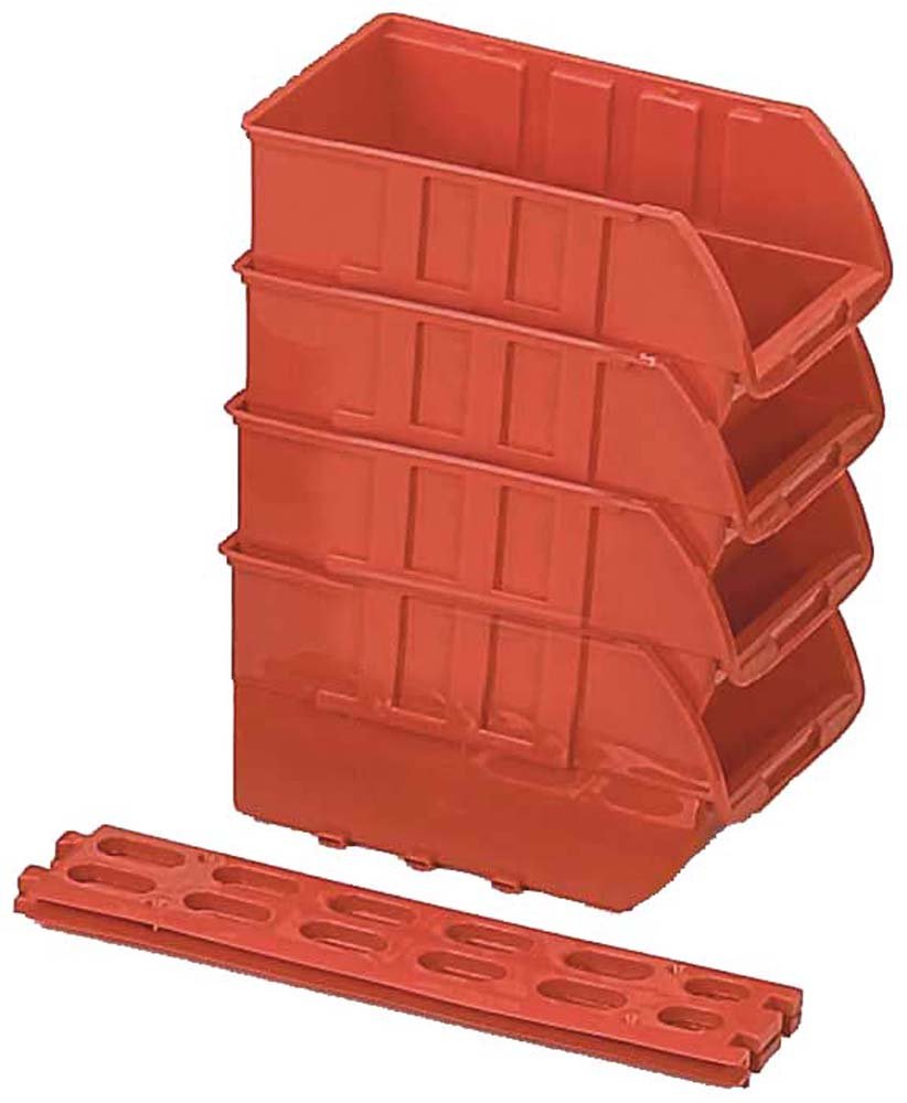 BIN BUDDY 4 Piece Stackable Storage Bins | Size Per 9.5 (24.1 cm) x 6 (15.2 cm) x 5 (12.7 cm) | Multipurpose Organizational Tool