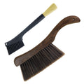 Realand 2 Pcs Coffee Grinder Brush and Hand Broom, Removable Dusting Espresso Machine Cleaning Brush Barista Tools, Heavy Duty W