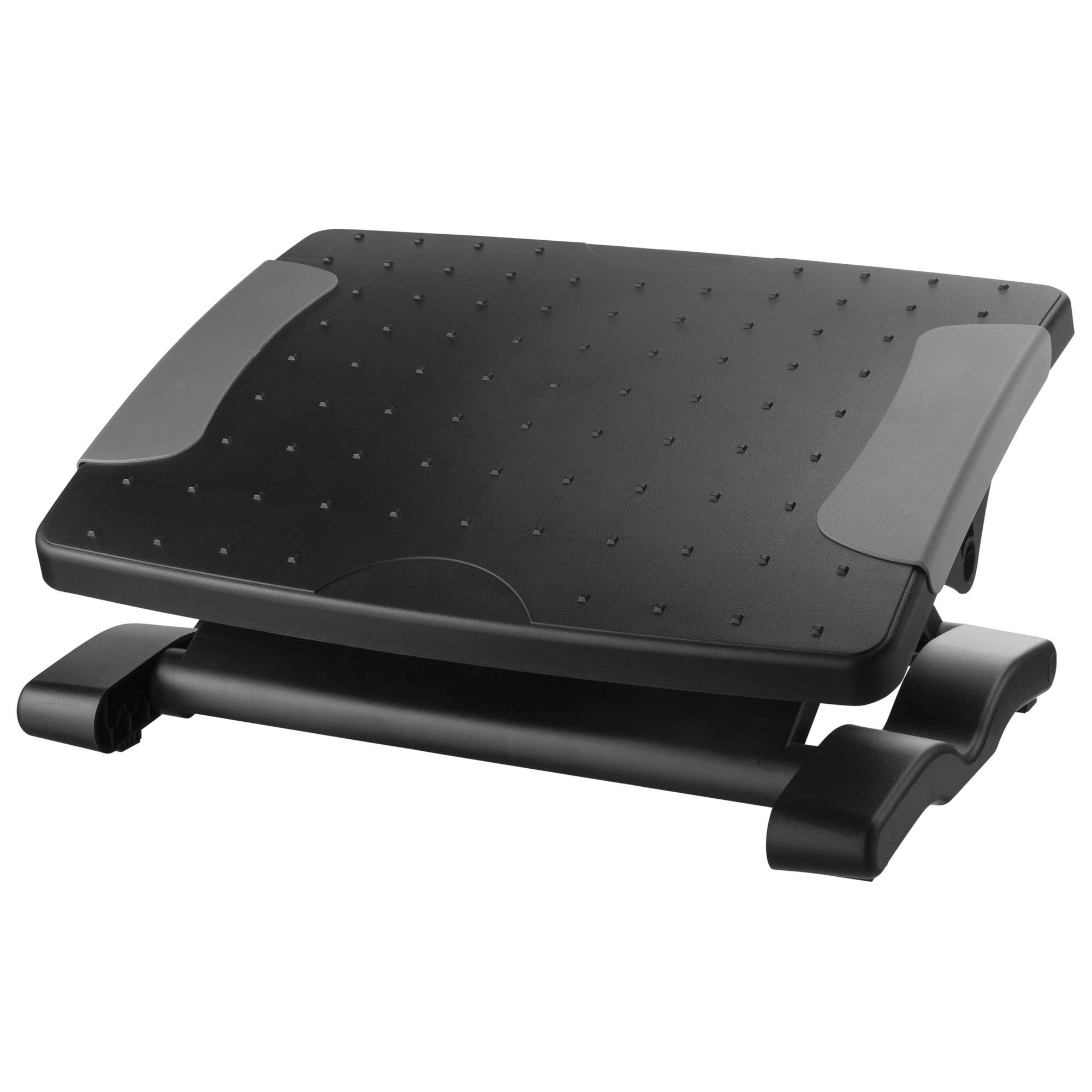 Kantek Professional Ergonomic Footrest, 4 Height Setting, Foot Adjustable Tilt Angle, Massageing Bumps for Comfort, Supports Leg
