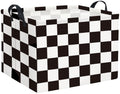 HIYAGON Rectangular Car Basket for Boys Checkered Basket Kids Baby Storage Bin Toy Organizer Box Car Room Decor(Racing Flag)