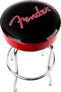 Fender Red Sparkle Logo Swivel Barstool, Great Gifts for Dad, with 1 Year Limited Warranty, Simple Assembly, Black/Black, 30