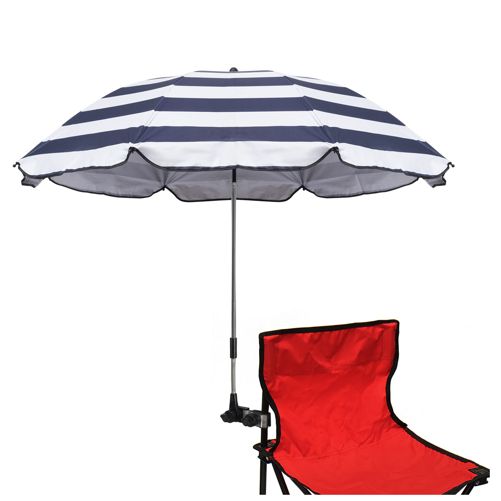 Grandmei Chair Umbrella With Clamp,46 Inches Upf 50+ Clip On Parasol For Patio,Beach Chairs,Strollers,Wheelchairs,Golf Carts (D-