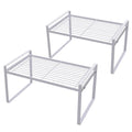 Shantton 2 Pack Kitchen Cabinet Shelf Counter Organizer Rack Pantry Storage Bathroom Bedroom Office Table Desk Space Saving Stee