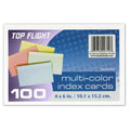 Top Flight Index Cards, Ruled, 4 X 6 Inches, Rainbow Colors, 100 Cards Per Pack (4630725)