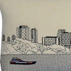 HomeRoots Cream 35' White Minneapolis Daylight Skyline Lumbar Decorative Pillow