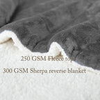 Lbro2M Sherpa Blanket Super Soft Fuzzy Plush Warm Cozy Fluffy Throw Reversible Luxurious Blankets (Queen(90X90 Inches), Grey)