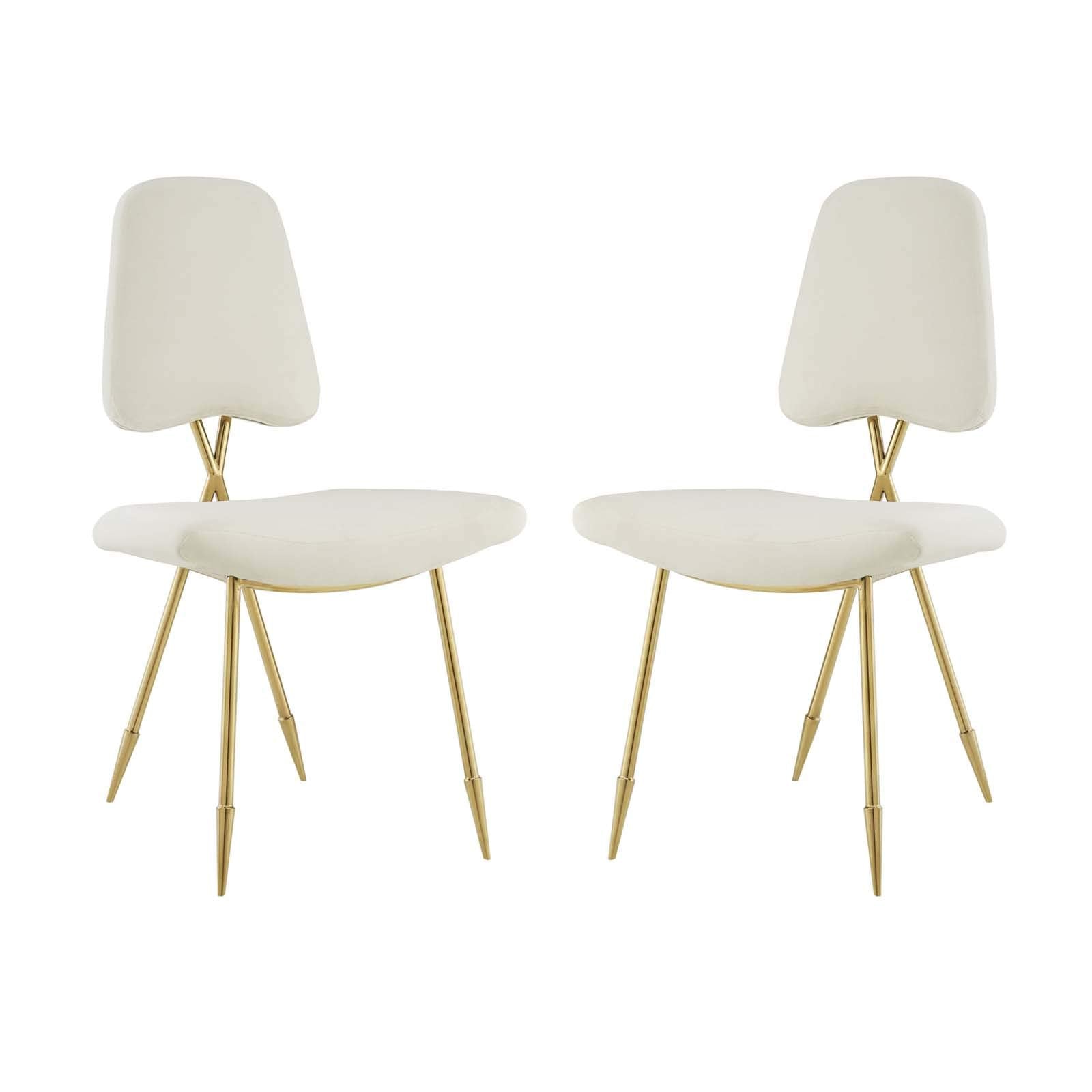 Modway Ponder Dining Side Set Of 2, Two Lounge Chairs, Ivory