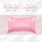 Elegant Comfort Silky And Luxurious 2-Piece Satin Pillowcase Set For Healthier Skin And Hair, Hidden Zipper Closure And Beautifully Packaged, Satin Pillowcase Set, Standard/Queen, Light Pink