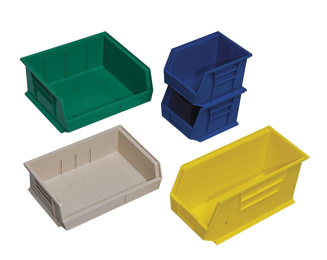 Plastic Stack Hang Bin Box, 14 3/4 x 16 1/2 x 7 Yellow