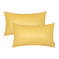 BRAWARM Faux Leather Pillow Covers 12 X 20 Inches, Yellow Leather Pillow Covers Pack of 2, Crocodile Leather Decorative Lumbar T