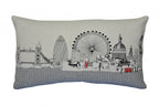 HomeRoots Cream 24' White London Daylight Skyline Lumbar Decorative Pillow