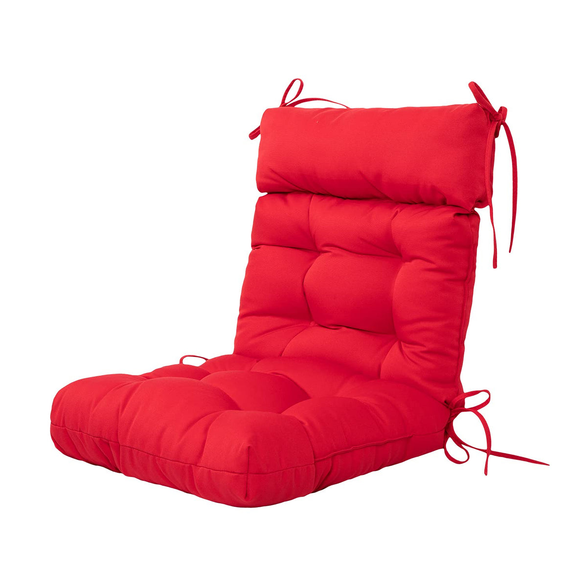 Artplan Adirondack Outdoor Chair Cushion, All Weather Patio Cushion, Wicker Tufted Pillow For Patio Furniture,Red