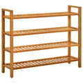SKM Shoe Rack with 4 Shelves 39.3"x10.6"x31.4" Solid Oak Wood