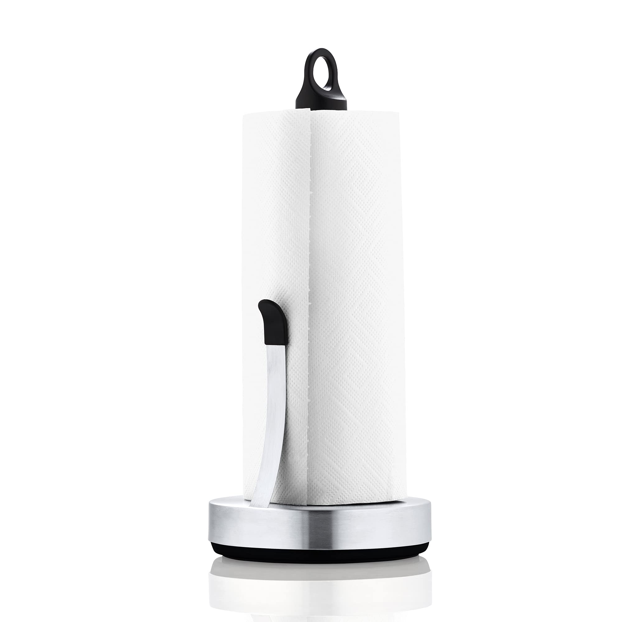 blomus Kitchen roll Loop Paper Towel Holder, 15 x 15 x 34 cm, Silver/Black