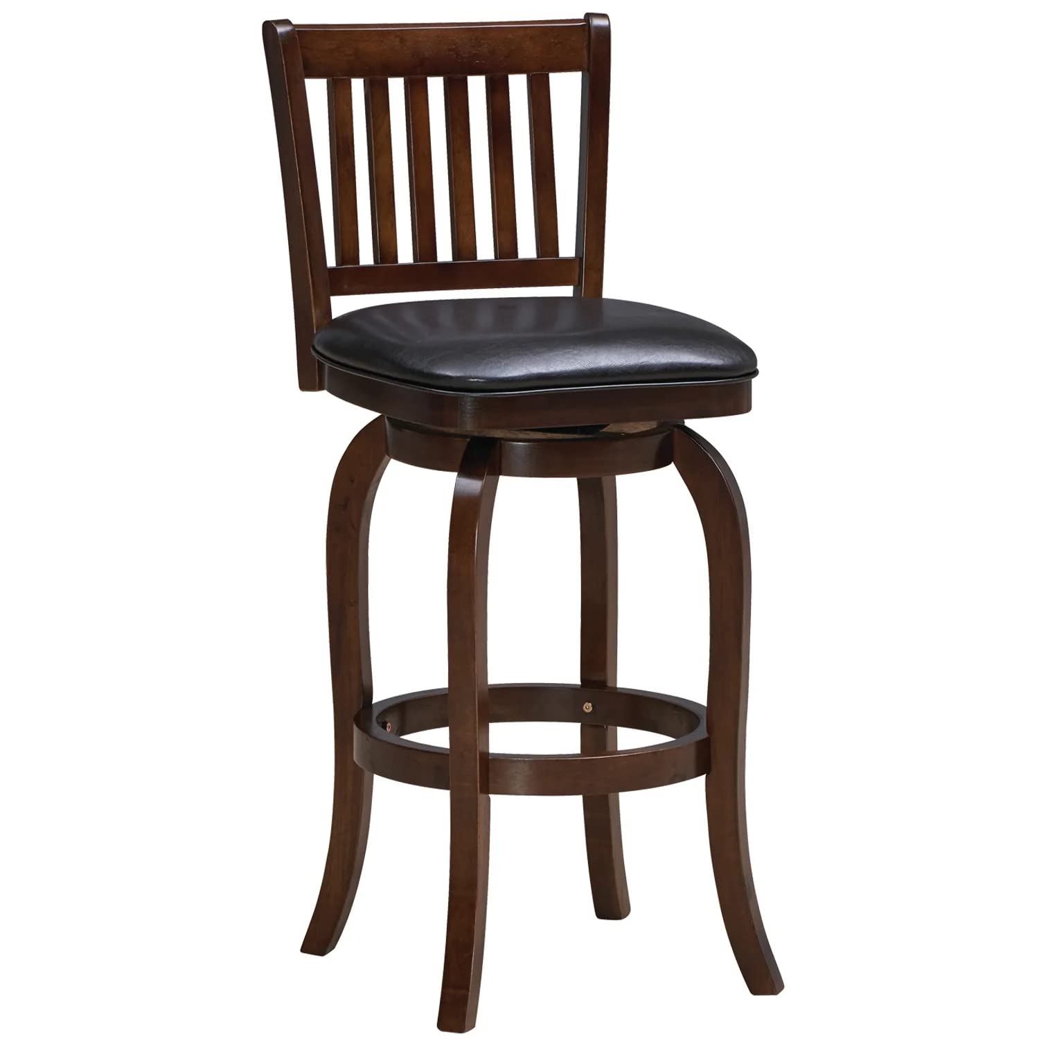 RAM Gameroom Backed Pub Barstool w/Square Cushioned Seat - Cappuccino