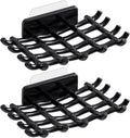 Potency Wall Mounted Soap Dish Self Adhesive with Drain Holes  Black