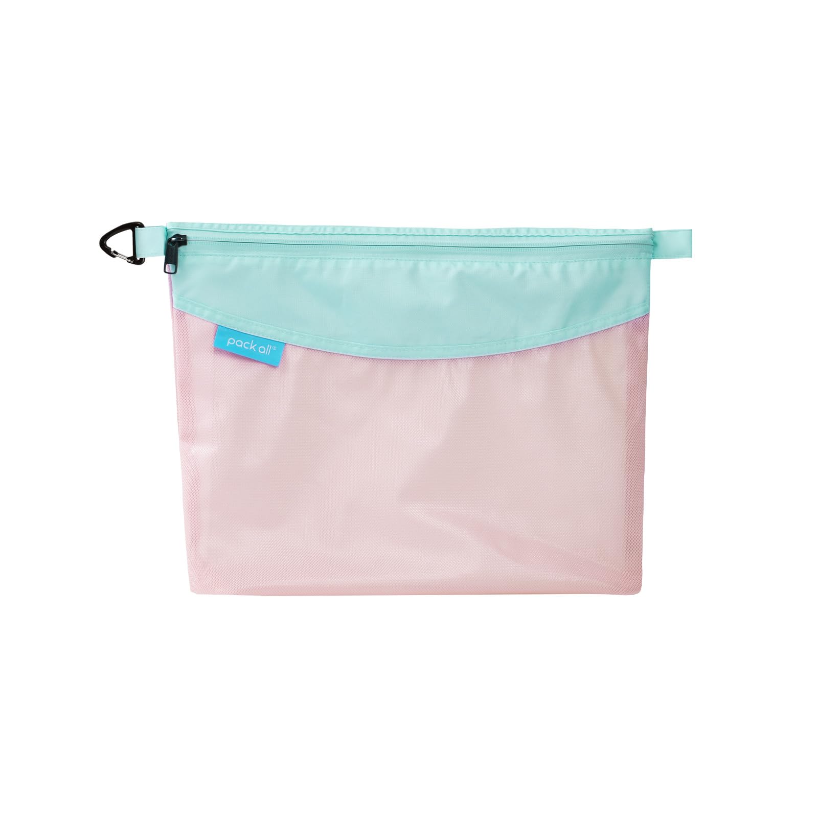 Pack All Water-Resistant Material Zipper Pouch, Mesh Zipper Bag For Storage, Travel, Office (Large, Pink)