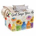 Christian Foldable Laundry Basket Hamper with Handles, 56L Large Capacity Toy Storage Organizer, Collapsible Clothes Hamper for 