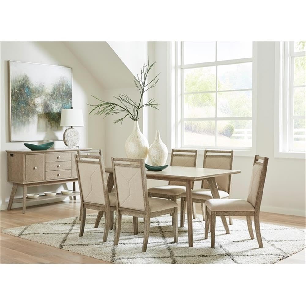 Progressive Furniture Beck Wood Dining Table in Weathered Taupe/Tan