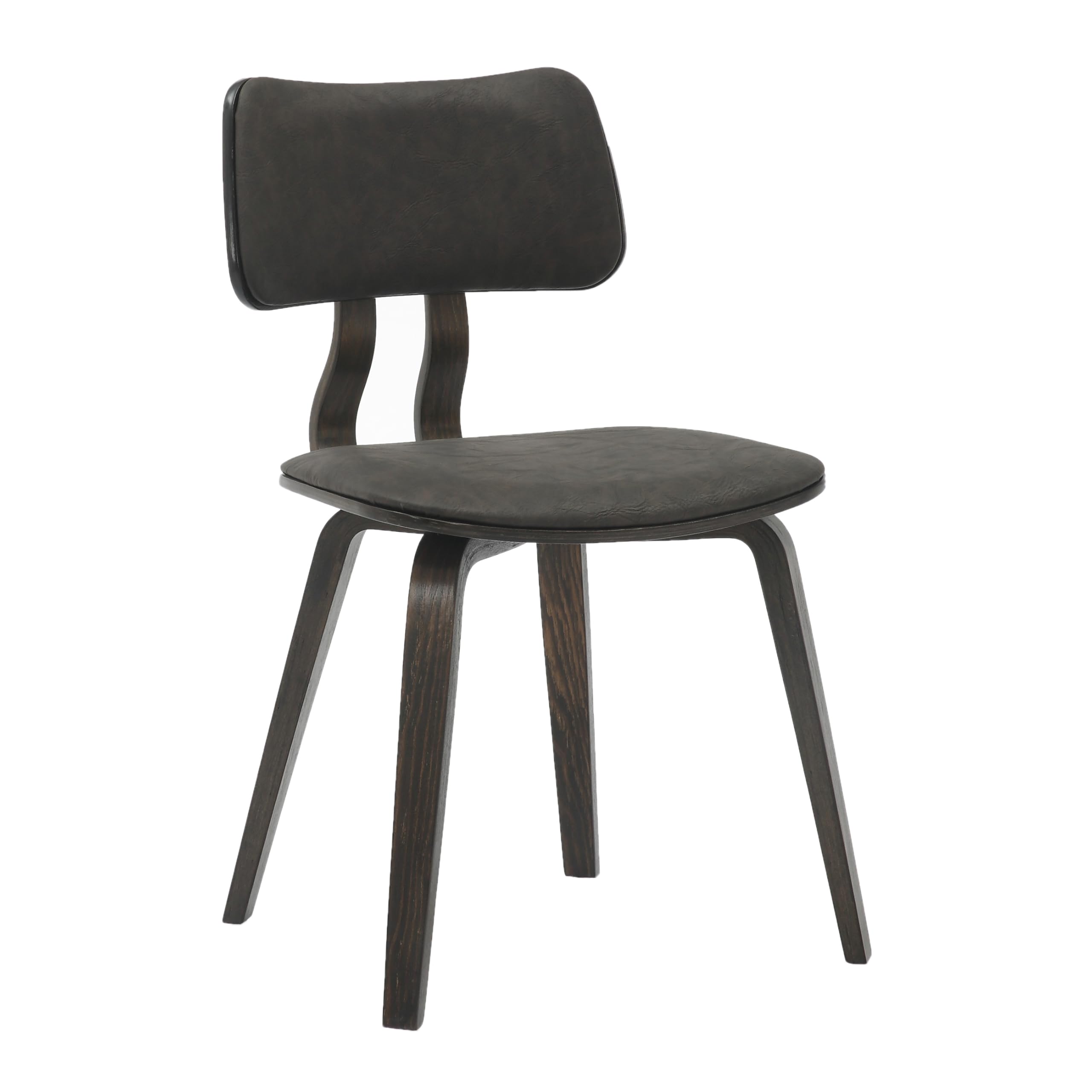 Modern Wooden Dining Chair, Dark Walnut Color Frame in Brown