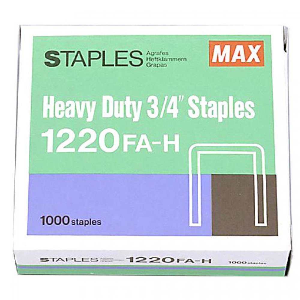 Max Heavy Duty Staples 3/4 Inch 1220Fa-H - Box Of 1000 Staples