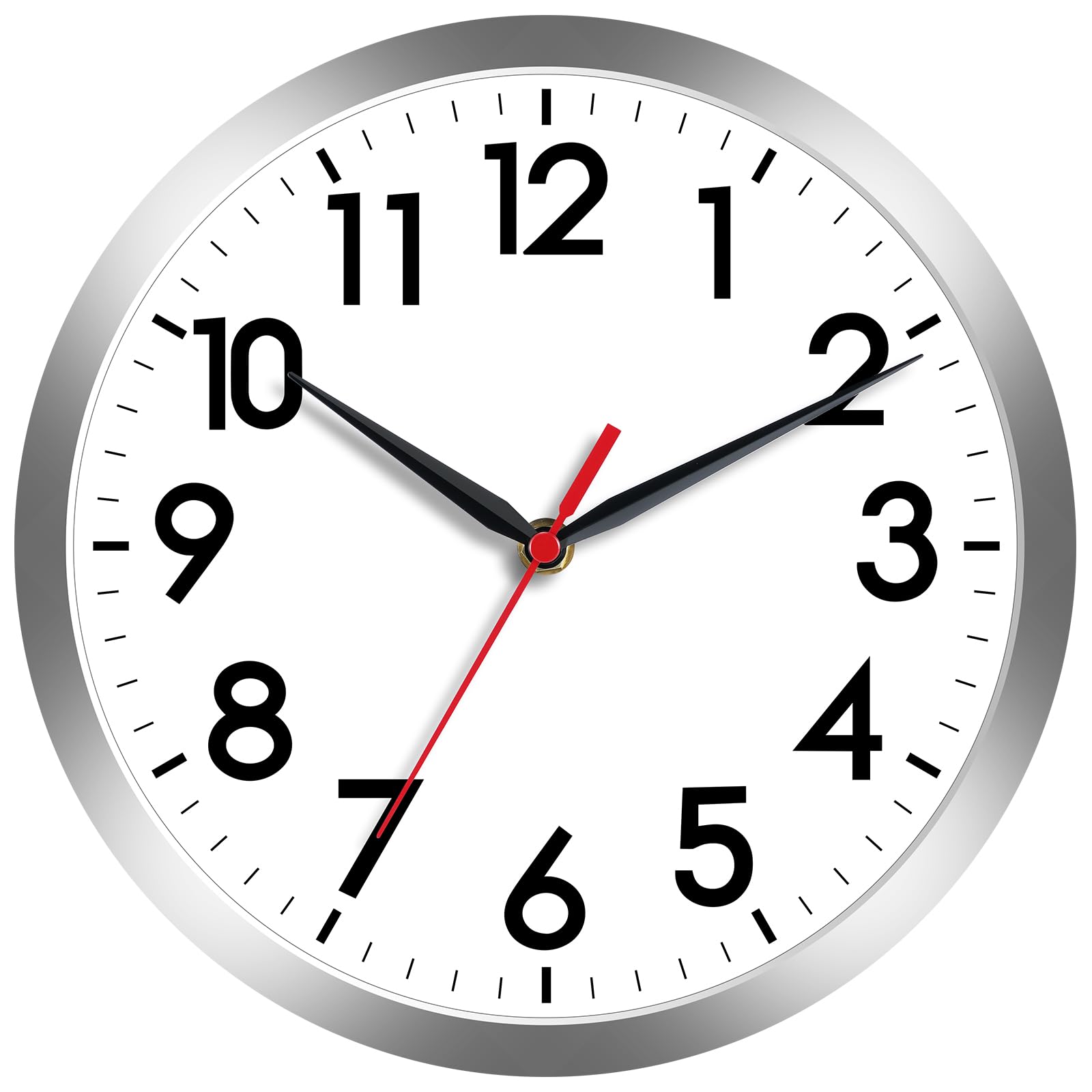 AKCISOT Wall Clock, Modern Small Wall Clocks Battery Operated 8 Inch, Silent Non-Ticking Analog Classic for Office, Home, Bathro